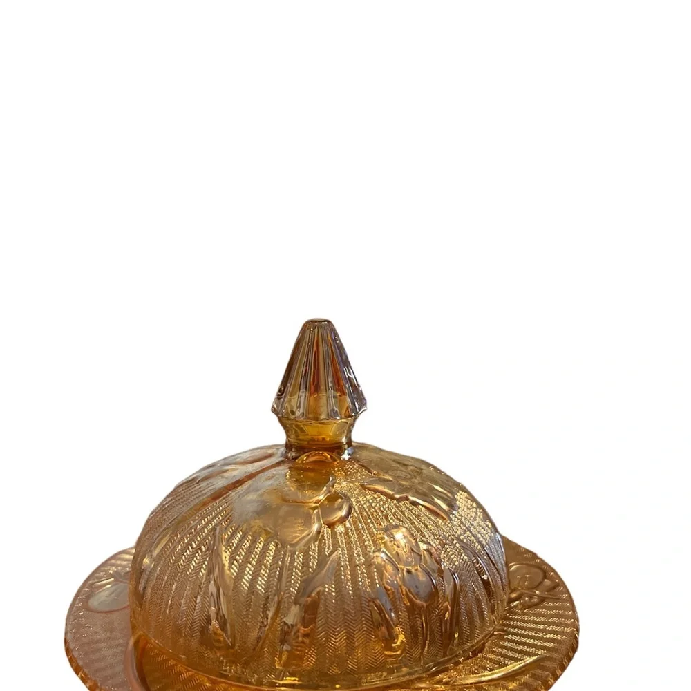 Vintage carnival glass candy dish - Picture 2 of 7